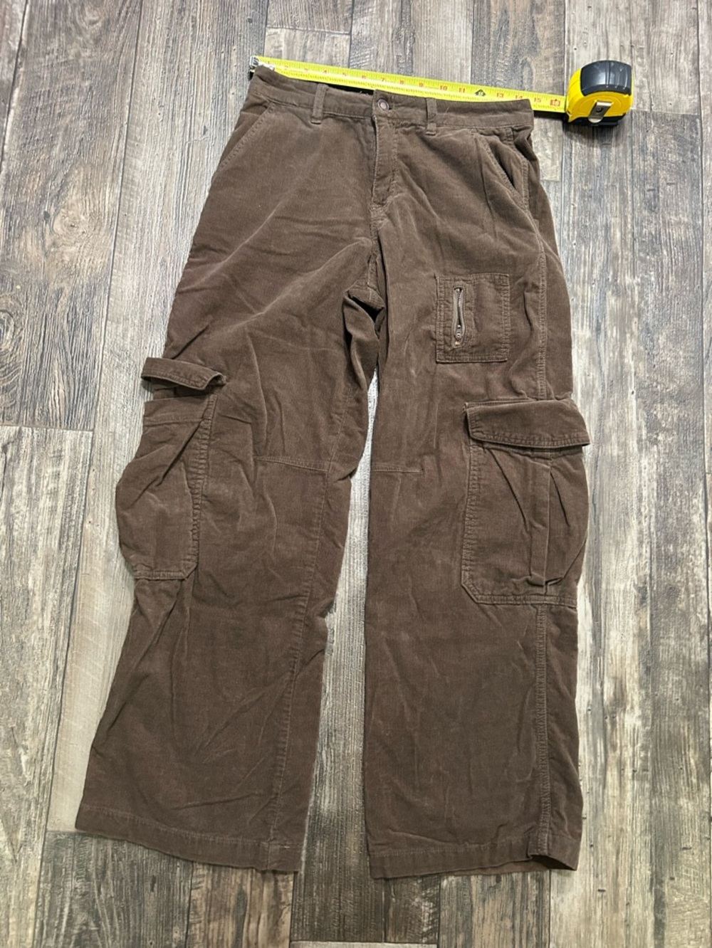 Angel Kiss Men's Brown Corduroy Cargo Pants
